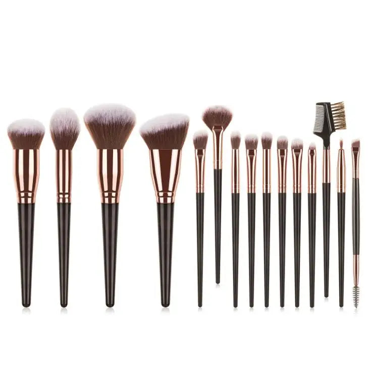 Wholesale Professional Custom 15PCS One Set Makeup Brushes Private Label Acceptable Brush Regular Size