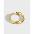 Newest 925 Sterling Silver Irregular Folds Fashion Jewelry Rings Unique Chunky Smart Ring Texture Adjustable Rings for Girls