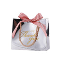 Small Gift Bag Thank You Gift Bags With Bow Ribbon Pink Pattern Paper Gift Bags Bulk for Wedding