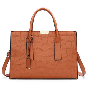 Trendy Large Women Crossbody Exquisite Handbag Emboss Pu Leather Crocodile Design Lady Office Tote Bag