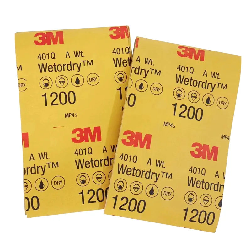 3M 401Q Sandpaper 139mm*228mm 1200 Mesh Silicon Carbide  Grinding Car Polishing Paint Primer Coating Abrasive