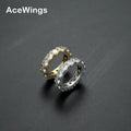 R028 CZ Rings Brass Gold Silver Color Cubic Zircon Iced Ring Fashion Hip Hop Jewelry for Men and Women