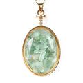 DIY DIY Natural Stone Oval Cut Face Wishing Bottle Pendant Green Aventurine Gravel Polished for Decoration