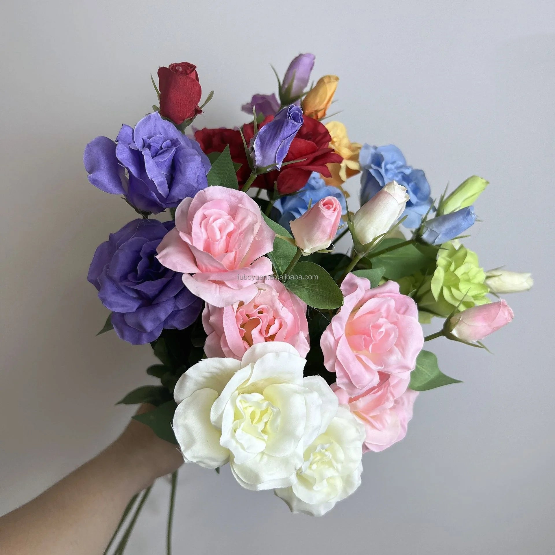 E156 Wedding Decorative Flowers Artificial Silk Eustoma Grandiflorum Flower Fake Eustoma Flower for Home Event Decor