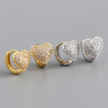 Fine 925 Sterling Silver 18k Gold Plated Zircon Simple Love Heart-shaped Huggie Hoop Earrings for Women