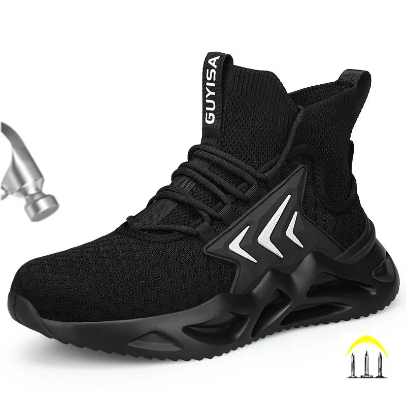 Four Seasons Labor protection Shoes Anti Fall Anti Puncture Lightweight Comfortable Steel Toe Cap Men Safety Work Shoes