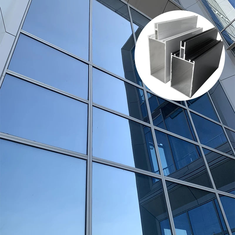 6063 Aluminum Alloy Glass Curtain Wall Profiles - Exposed Frame Type Concealed Frame Type - Suitable for Commercial Buildings