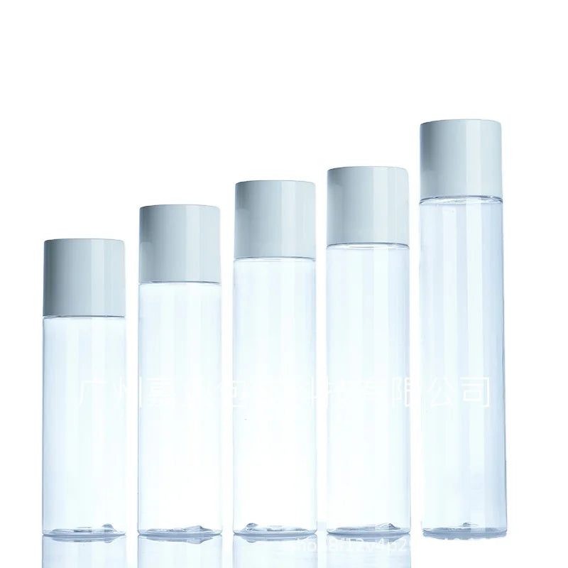 100ml 120ml 150ml 180ml  Transparent Cosmetics Lotion PET Plastic Bottles with Lid for Skin Care Toner