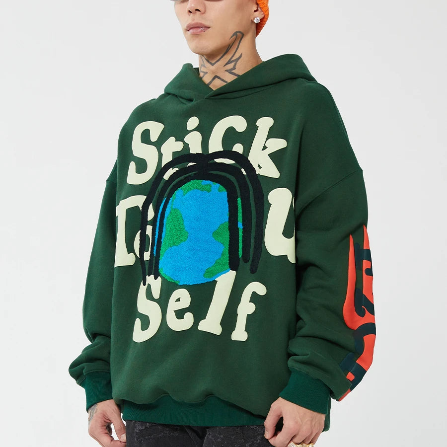 Factory ODM Men's Hooded Cotton Polyester Hoodie 50-400gsm 3D Foam Print for Autumn Season