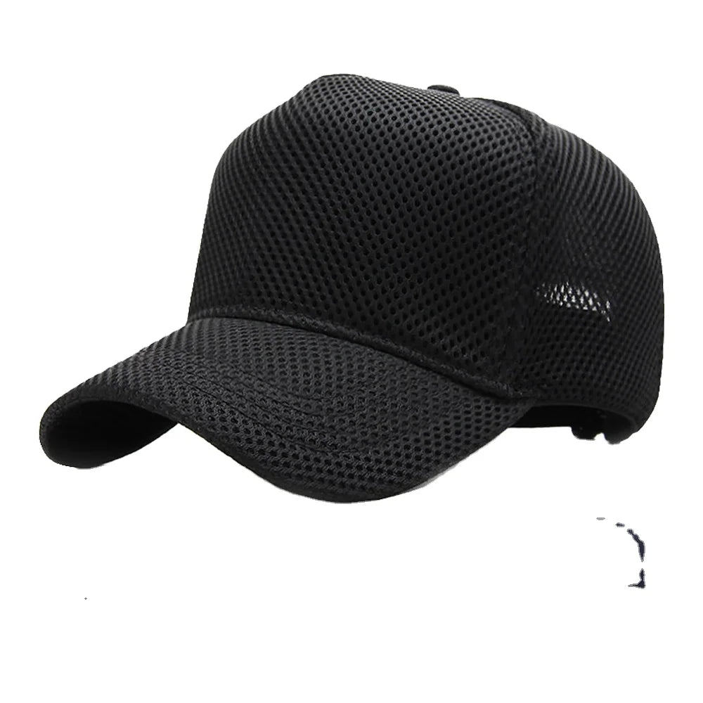 Wholesale Blank Custom Embroidery Logo 5 Panel Quick Dry Full Mesh Trucker Hats Polyester Curved Brim Baseball Caps