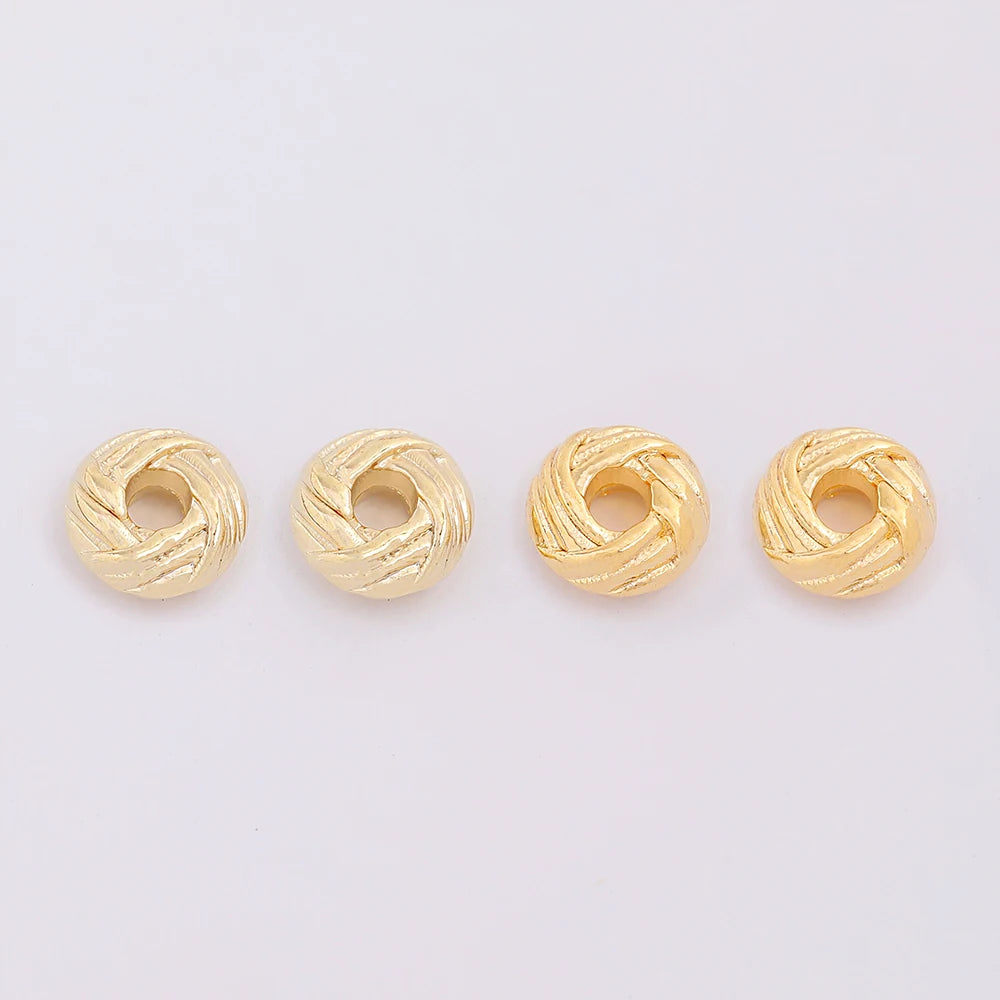 14K Gold Plated Scattered Beads for Jewelry Making Pineapple-shaped Pattern Spacer Beads for Jewelry Accessories