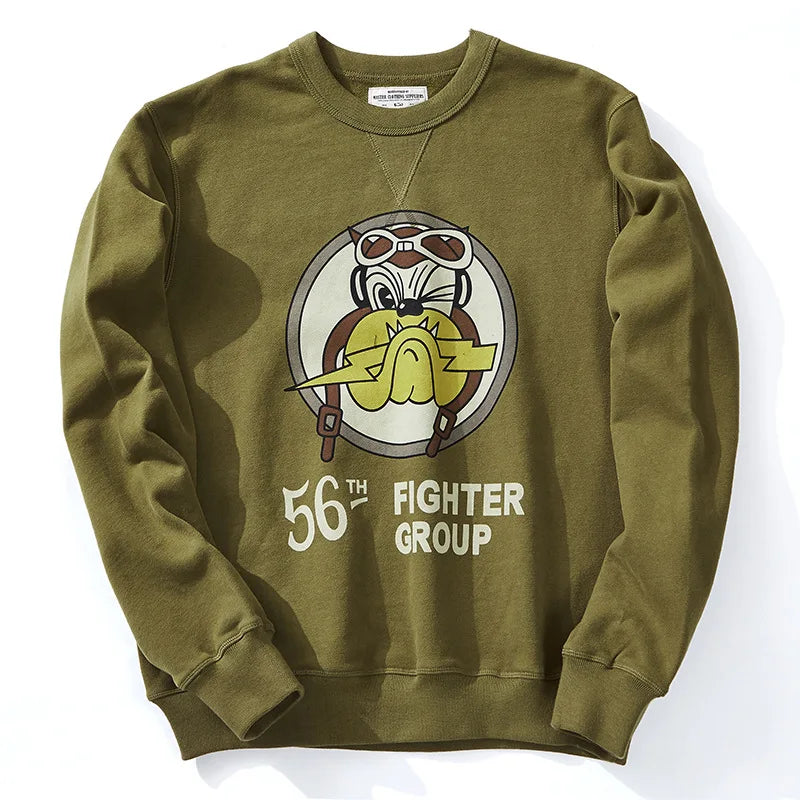 Autumn Winter Man's Pure Cotton Hoodie Sense of Design Fallow Fashion Sweatshirt with Printed Pattern Plain Dyed Techniques