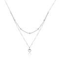 NKL210713A Dainty 925 Sterling Silver Heart Pendant Double Layered Choker Necklace for Women Layered Love Heart Necklaces