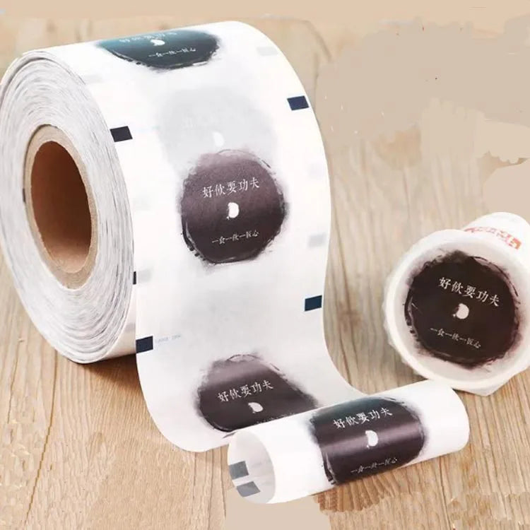 Milk Tea Shop Paper Sealing Film Custom Logo For Both Paper and Plastic PP  90mm 95mm Diameter