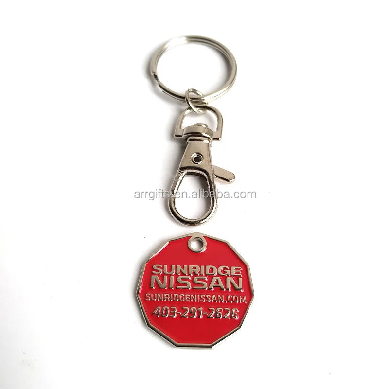 Trolley Coin Manufacturer Custom Design Canadian Loonie Coin Key Chain Shopping Carts Token Coin Key Holder