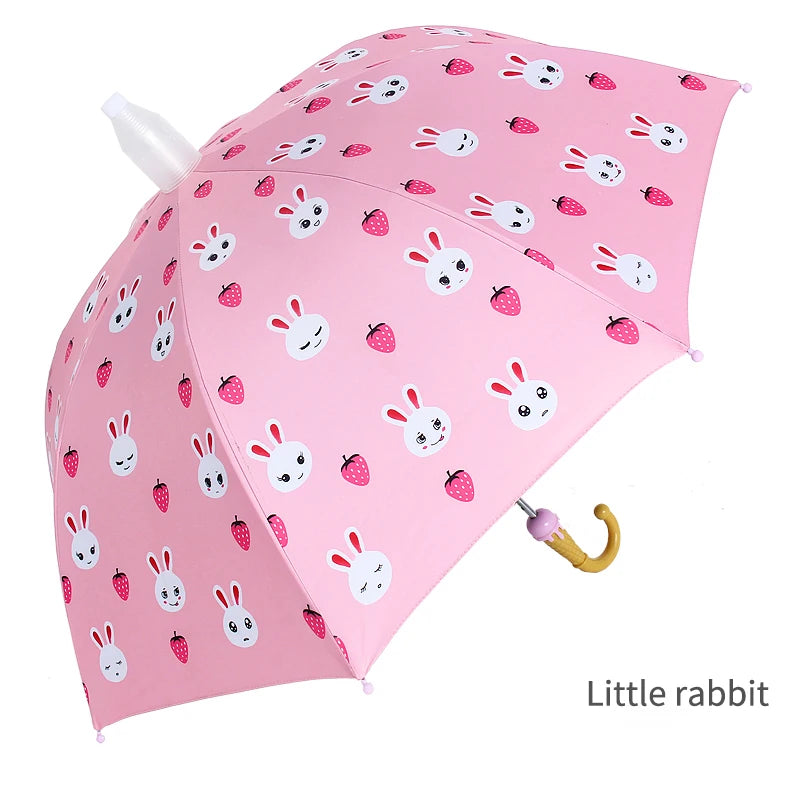 Semi-automatic Cartoon Kids Umbrella Black Glue Lovely Sunny and Rainy Umbrella Children's Umbrella Cartoon with Logo Minimalist