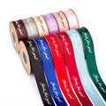 MSY  Wholesale 25 Yards Roll  2.5cm Solid Color Valentine Gift Packing Satin Ribbons With Printing Logo Just for You Ribbon