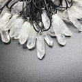 Cheap Natural Rough Raw Crystal Rock Quartz Point Cluster Pendant Loose for DIY Necklace Jewelry Making 15-35mm