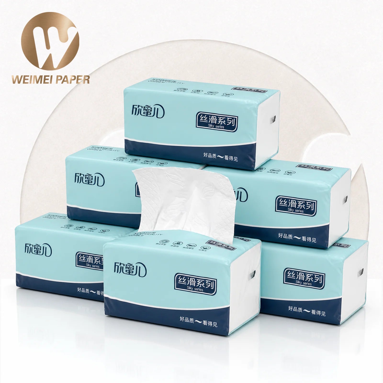 4ply 420sheet 14*18cm Soft & Strong Facial Tissue Paper for Daily Use Wholesale Discount Manufacturing Ready Stock