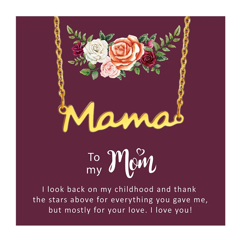 Stainless Steel Mother's Father's Day Valentines Birthday Girlfriend Boyfriend Gift to Mom Wife Husband Sister Pendant Necklace MegaBDM