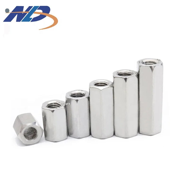 NLD DIN6334 3/8"-16 X 1-1/8" Hexagon Threaded Connecting  M4 M5 M6 M16 Long Hex Coupling Nuts
