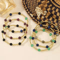 Go2boho 2024 New Handmade Bohemian Brass Beaded Bracelets Punk Style Jewelry Women Girls Rainbow 18K Gold Plated Jewelry
