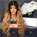 4 27 Two Tone Curly Full Brazilian Human Hair Wig HD Transparent for Baby Hair Adjustable Straps 180% Density Long Length