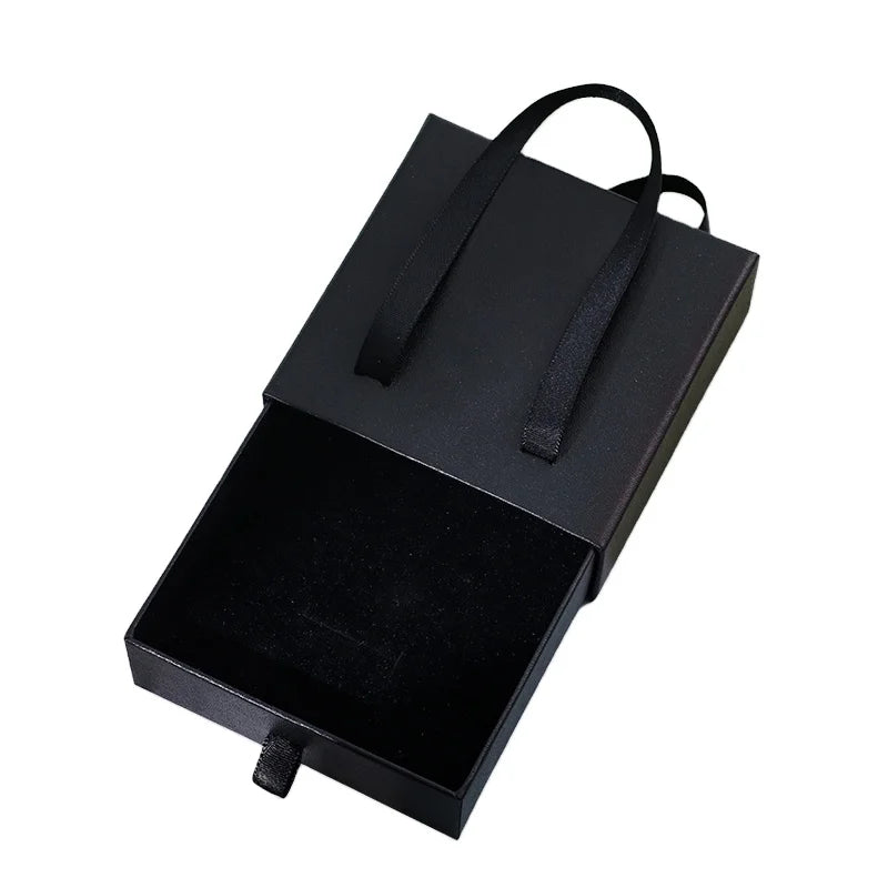 High-end Custom Recyclable Jewelry Box Jewelry Box Suitable for Bracelets Necklaces Can Be Customized logo slip Hand Withdrawal