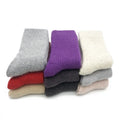 Women's Winter Thickened Plush Warm Breathable Wool/Nylon Solid Knitted Customized Logo Printing Crew Socks YS-L2210 Wholesale