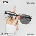 2025 New Large Frame Retro Half Frame Fashion Trend Anti Blue Light Photochromic Glasses Custom Logo