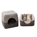 Pet 3 in 1 Foldable Anti-slip Cave Bed Linen Cotton Soft Sofa Winter Warm Summer Cool Removable Cat Dog Kennel Bed