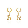 Dainty Women Cute Jewelry 18k Gold Plated Earrings Stainless Steel Balloon Dog Earrings Jewelry