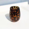 Popular Hand-blown Leopard-print Glass Cup Light Luxury Big Belly Water Cup