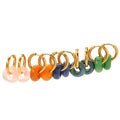 Retro Stainless Steel 18k Gold Plated Colorful Natural Stones Hoop Earrings Gemestones Jewelry for Women