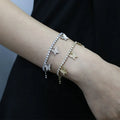 ROMANTIC New Hip Hop Jewelry Bling CZ Tennis Hand Pink Butterfly Ankle Bracelets for Women