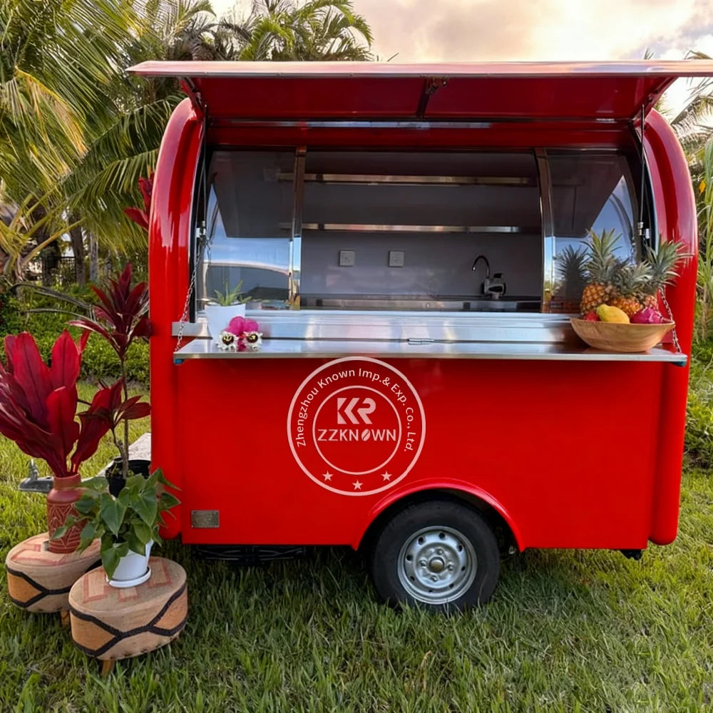 OEM Fully Equipped Insulated Rust Resistant Mobile Fast Food Trailer Truck Stainless Steel Outdoor Food Cart Van with DOT / CE