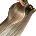 Customized Aligned Cuticle Russian Human Hair Extensions 100% Virgin Remy Machine Double Weft Shed-Resistant Soft Shiny Color