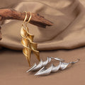 18K Gold Plated Twisted Tassel Earring Stainless Steel Wavy Twist Spiral Drop Earrings for Women