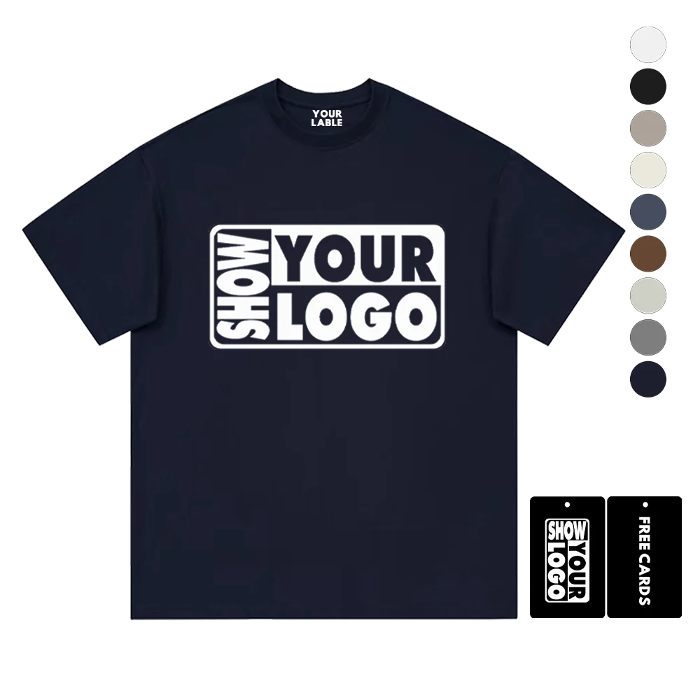 CB073-YPHD27 Free Labels Print Heavy Cotton t Shirt Crewneck Oversized t Shirts Wholesale 270gsm Cotton Drop Shoulder t Shirts