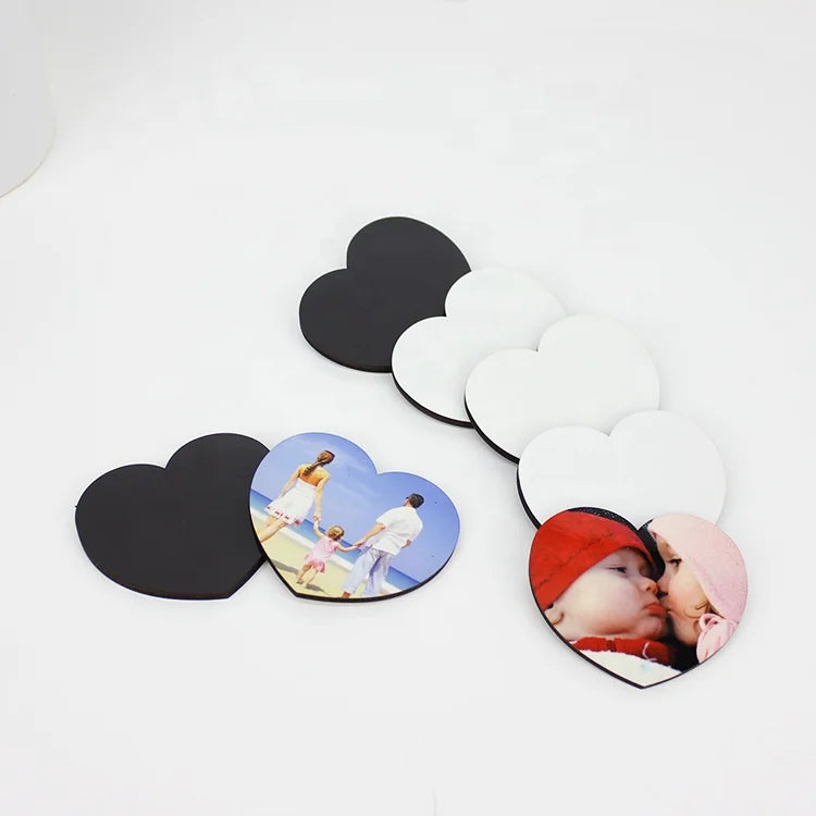 MDF Wood Refrigerator Magnets Heart Shaped Blank Sublimation Printable Fridge Magnets 4mm Custom