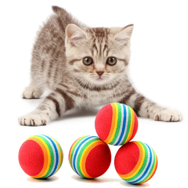 Manufacturer Supplies Cute EVA Cat Toys Eco-Friendly Rainbow Ball for Pet Dog Self-Pleasure Funny Toys Wholesale