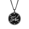 Black Color King Asmoday Sigil Demon Origins Seal Lesser Key of Solomon Goetia Amulet Talisman Stainless Steel Pendant Necklace