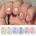BORN PRETTY 10ml Pink Glitter Cat Eye Magnetic Gel Nail Polish TPO Free Spring Summer Flash Porcelain Blue Nail Art Gel Supplies