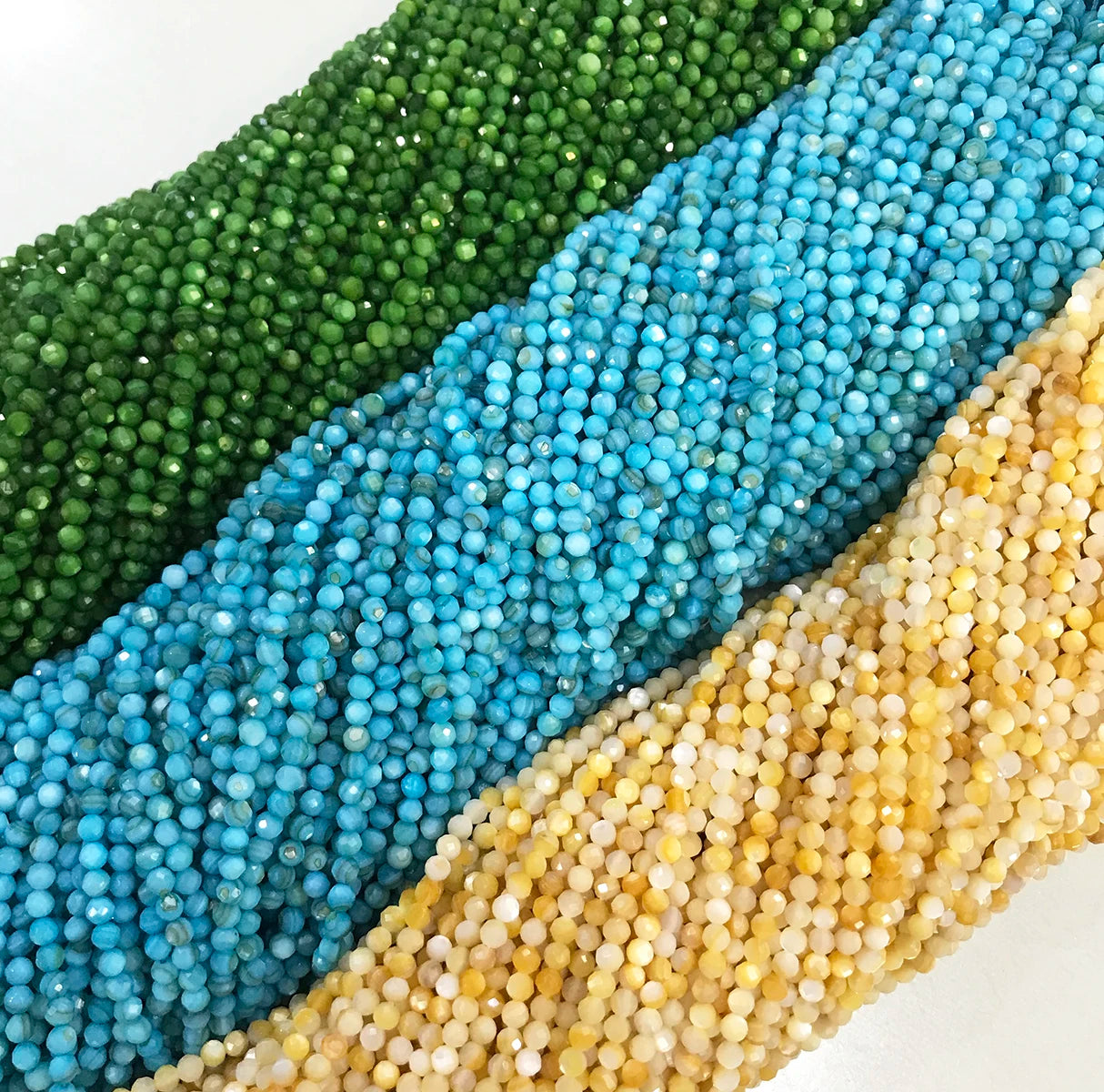 Natural Dyed Shell Faceted Mother-of-pearl Shell Beads Loose Natural 2mm 3mm 4mm Necklace Beads for Jewelry Making