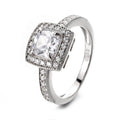 Direct Sale Vintage Fine Jewelry Rhodium Plated 925 Sterling Silver Cushion Cut Moissanite Cluster Ring for Women's Anniversary