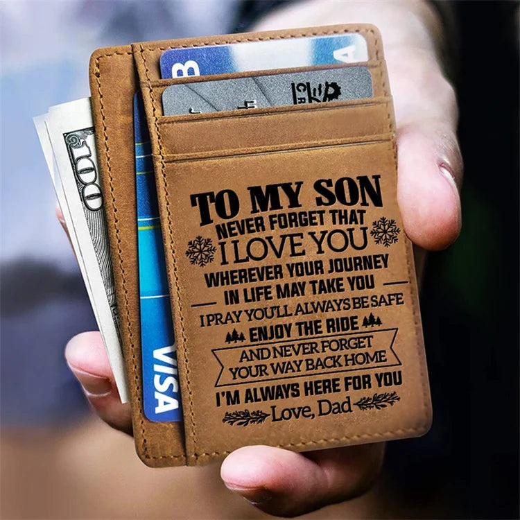 Men's Crazy Horse Cowhide Leather Card Case Wallet Minimalist Slim Genuine Leather Card Holder Custom Logo
