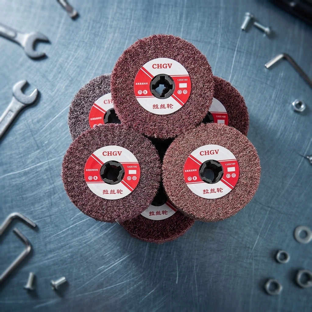 Non-Woven Abrasive Flap Wire Nylon Polishing Wheel Drawing Burnishing Polishing Wheel for Burnishing Machine