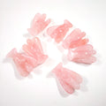 Huiying Hand Carved Stone 1.5 Inch Rose Quartz Angel Animal Statue Crystal Crafts