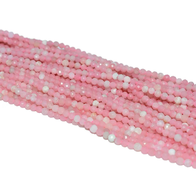 Factory Wholesale 3mm Faceted Natural Pink Opal Stone Beads Loose Gemstone for DIY Jewelry Making