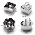 4 Shapes 430 Stainless Steel Mousse Ring Square Round Flower Heart Shape Cake Mold